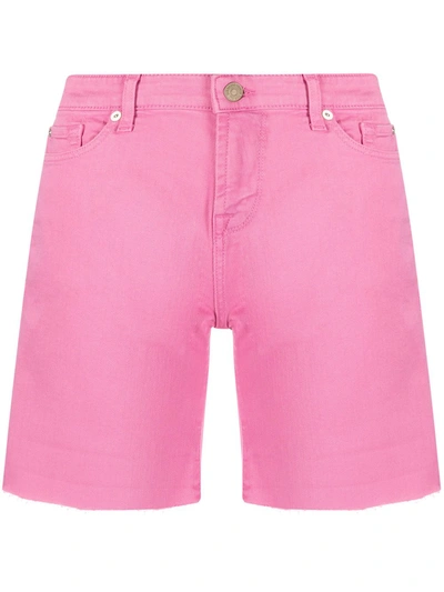 7 For All Mankind Boy Shorts Cotton Shorts In Pink