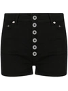 Dondup High-waisted Denim Shorts In Black