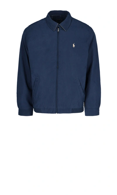 Polo Ralph Lauren Logo Embroidered Jacket In Blue
