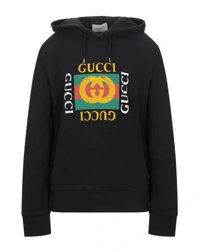Gucci Hooded Sweatshirt In Black