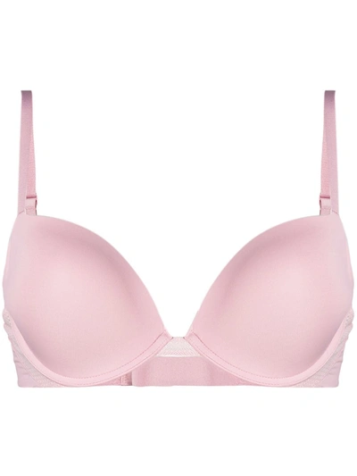 Calvin Klein Underwear Plunge Push-up Microfibre Jersey Bra In Alluring Blush