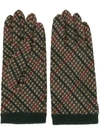 UNDERCOVER CHECK KNITTED GLOVES