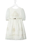 LESY LOGO-EMBROIDERED BOW-DETAIL DRESS