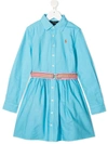 POLO RALPH LAUREN POLO PONY EMBROIDERED LONG-SLEEVED DRESS