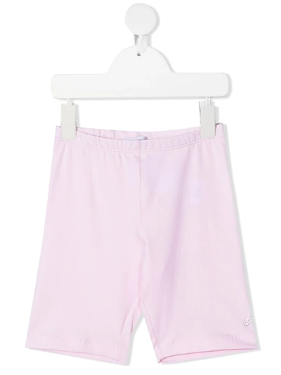 Monnalisa Kids' Rhinestone-embellsihed Cotton Shorts In Rosa