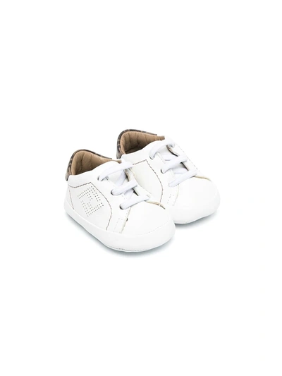 Fendi Babies' Ff-motif Pre-walkers In White