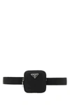 PRADA PRADA LOGO PLAQUE POUCH TAPE BELT