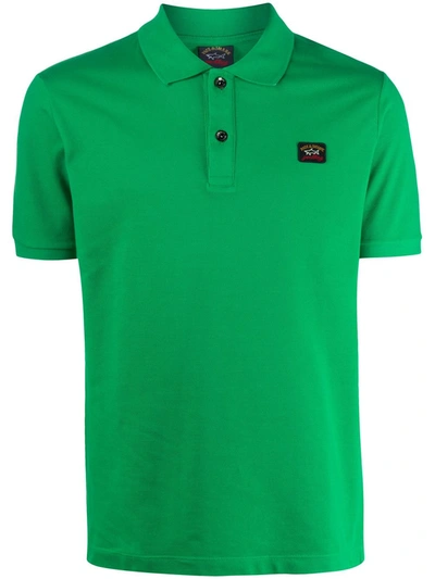Paul & Shark Chest Logo-patch Polo Shirt In Green