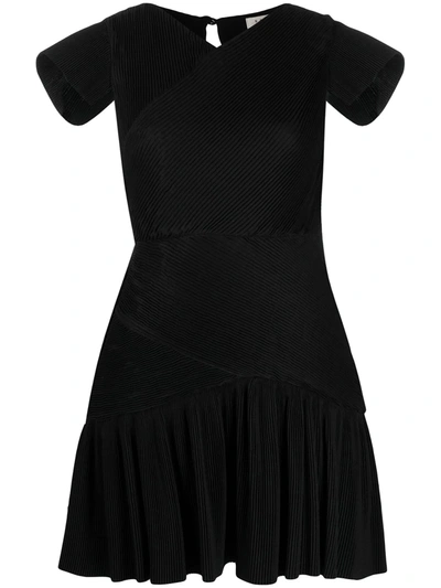 Sandro Womens Black Odette Pleated Woven Mini Dress 10