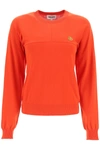 Kenzo Cotton Sweater Tiger Crest Patch In Medium Red (red)