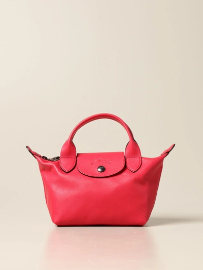 Longchamp Mini Bag Le Pliage Cuir Bag In Mini Leather With Logo In Red