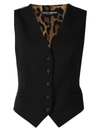 DOLCE & GABBANA ANIMAL PRINT waistcoat IN BLACK