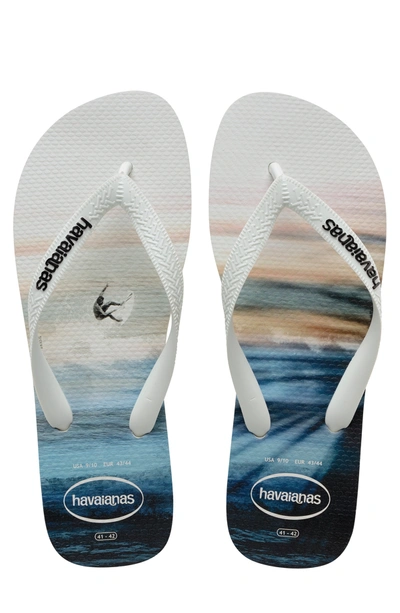 Havaianas Hype Tropical Print Flip Flop In White