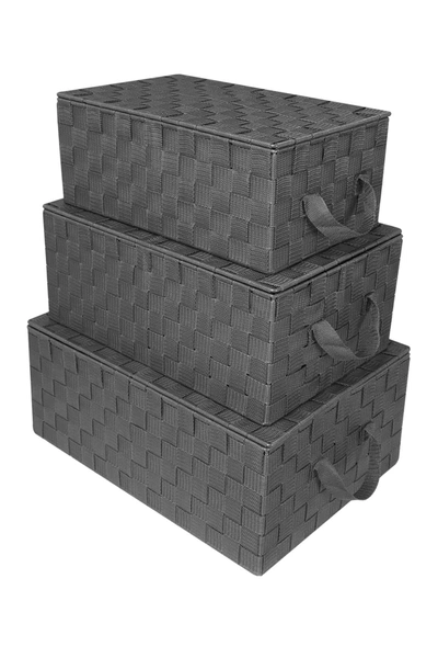 Sorbus Grey Woven Storage Basket In Nocolor