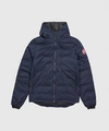 Canada Goose Lodge 후디드 나일론 다운 재킷 In Navy