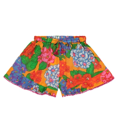 Zimmermann Kids' Riders Cotton Shorts In Multicoloured