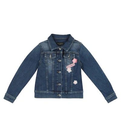 Dolce & Gabbana Kids' 贴花牛仔夹克 In Blue