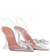Amina Muaddi Transparent Pvc Rosie Glass Slingbacks 9.5cm In Neutrals