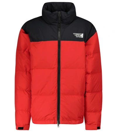 Vetements Down Jacket In Red
