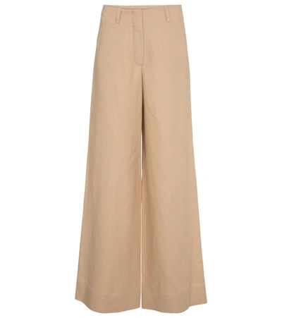 Loro Piana Lexington Wide-leg Cashmere Knit Pants In Beige