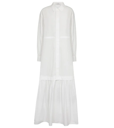 Co Essentials Poplin Tier Midi Dress In White