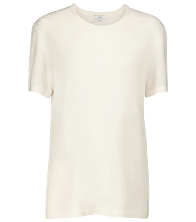 Co Round-neck Knitted Cashmere T-shirt In Ivory