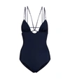 Jacquemus Deep V Neckline One Piece Swimsuit In Blue