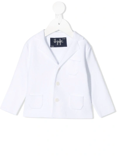 Il Gufo Babies' Fitted Single-breasted Blazer In Bianco
