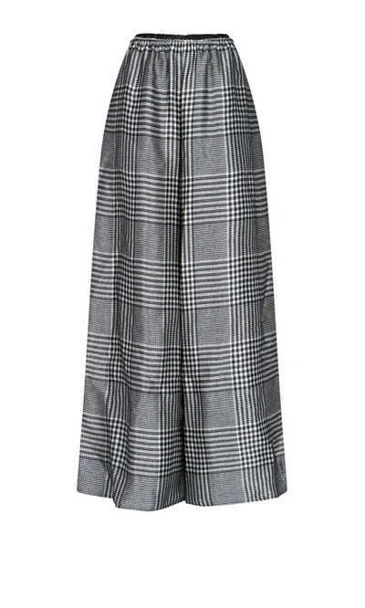 Mm6 Maison Margiela Checked Wide-leg Pants In Grey