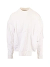 Valentino Side Pockets Sweatshirt In White In White
