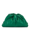 Bottega Veneta The Chain Pouch Leather Clutch In Racing Green & Gold
