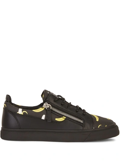 Giuseppe Zanotti Gail Banana Leather Sneakers In Black ModeSens