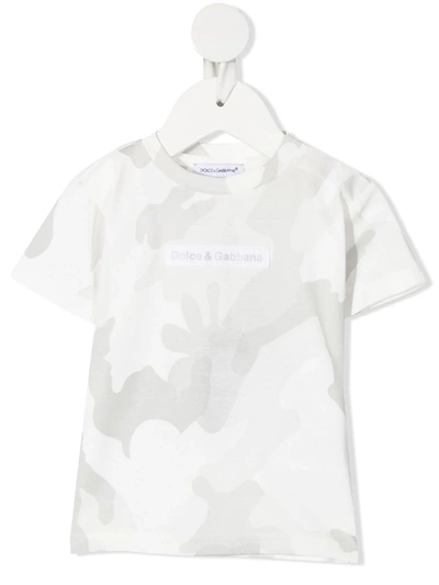 Dolce & Gabbana Babies' Camouflage-print T-shirt In White