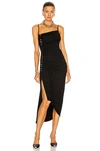 Rabanne Studded Gathered Metallic-jersey Dress In Black