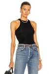 Agolde Rianne Stretch-jersey Bodysuit In Black
