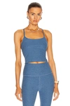 Beyond Yoga Spacedye Slim Racerback Cropped Tank In Washed Denim