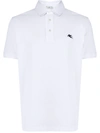Etro Embroidered Pegaso Polo Shirt In White,black