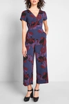 Modcloth Aiming Higher Floral Jumpsuit In Navy Floral