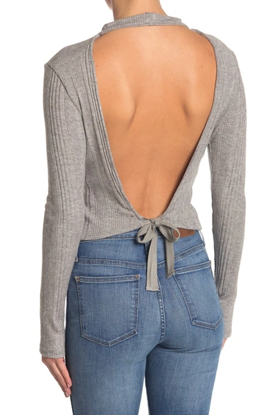 Abound Mock Neck Long Sleeve Knit Top In Heather Grey