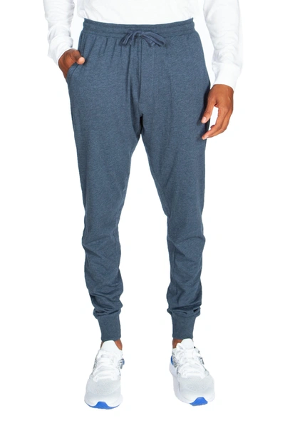 Unsimply Stitched Lightweight Soft Knit Joggers In Melange Medium Blue