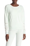 Honeydew Intimates Geo Cuff Velour Sweatshirt In Frosting