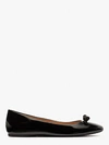 Kate Spade Kiersten Bow Patent Ballerina Flats In Black