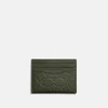 Coach Card Case In Signature Leather In Dark Shamrock