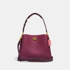 Coach Willow Shoulder Bag In Colorblock In Brass/black Cherry Multi