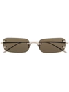 Linda Farrow Rimless Rectangular-frame Sunglasses In Silber