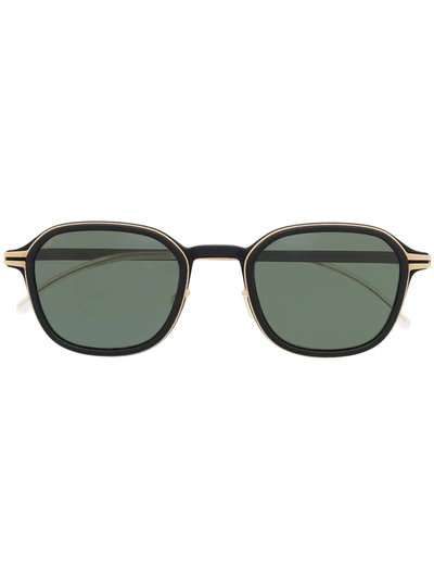 Mykita Fir Mh7 Pitch Black/glossy Gold Unisex Sunglasses In 306 Mh7 Pitch Black/glossygold | Polarized Pro Green 15