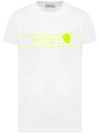 Moncler Jersey T-shirt With Fluo Logo Print In White