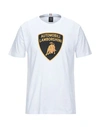 Automobili Lamborghini Isi White T-shirt With Laminated Shield Logo In White