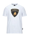 Automobili Lamborghini Isi White T-shirt With Laminated Shield Logo In White