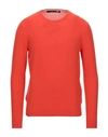 Diktat Man Sweater Coral Size Xl Cotton In Red